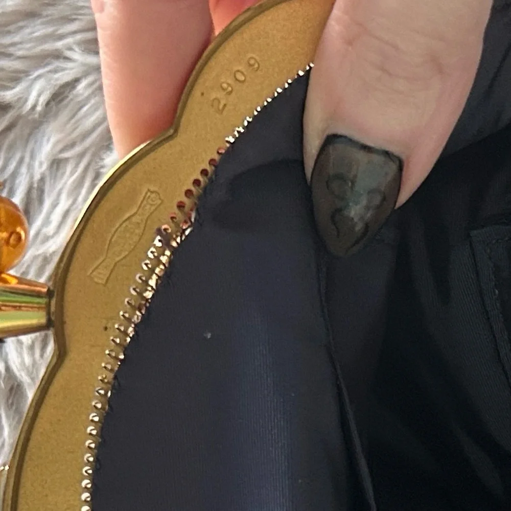 1940s vintage Whiting and Davis mesh Bakelite  top handle beaded bag - Picture 10 of 12